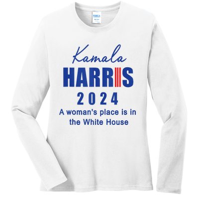 Kamala Harris A Womans Place Is In The White House Ladies Long Sleeve Shirt