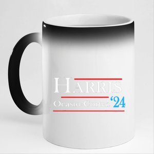 Kamala Harris Alexandria Ocasiocortez 2024 President Vote 11oz Black Color Changing Mug