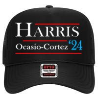 Kamala Harris Alexandria Ocasiocortez 2024 President Vote High Crown Mesh Back Trucker Hat