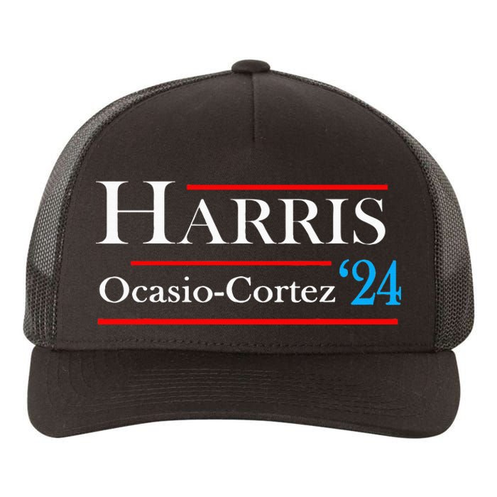 Kamala Harris Alexandria Ocasiocortez 2024 President Vote Yupoong Adult 5-Panel Trucker Hat