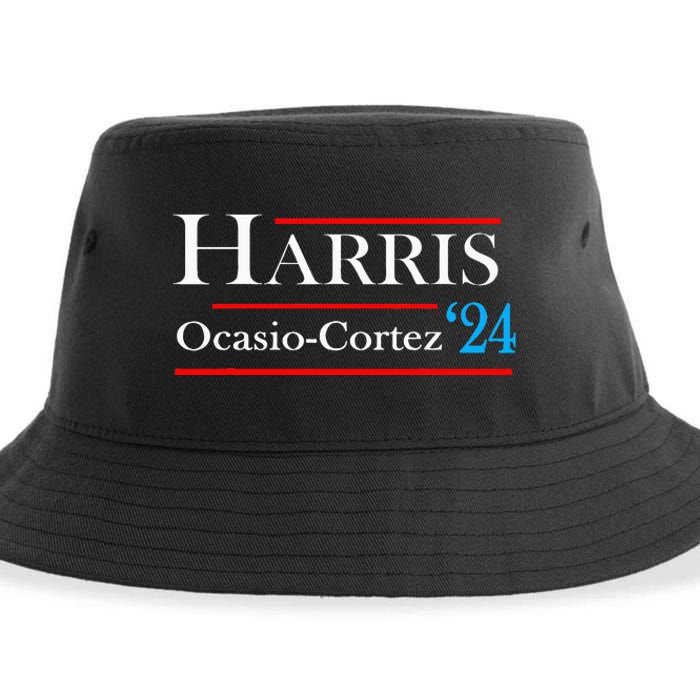 Kamala Harris Alexandria Ocasiocortez 2024 President Vote Sustainable Bucket Hat