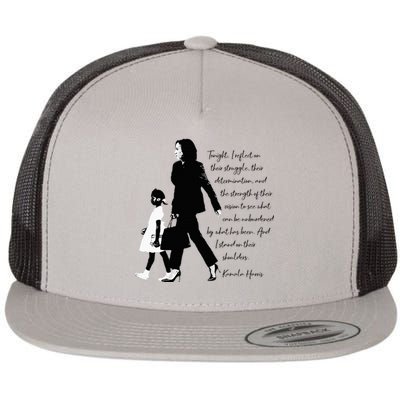 Kamala Harris And Ruby Bridges Flat Bill Trucker Hat