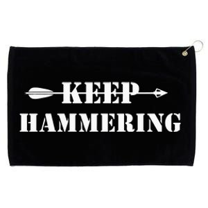 Keep Hammering Archery Motivational Grommeted Golf Towel