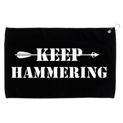 Keep Hammering Archery Motivational Grommeted Golf Towel