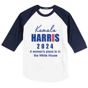 Kamala Harris A Womans Place Is In The White House Baseball Sleeve Shirt