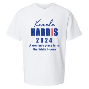 Kamala Harris A Womans Place Is In The White House Sueded Cloud Jersey T-Shirt