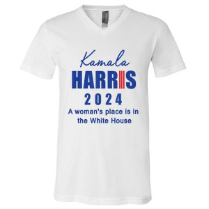 Kamala Harris A Womans Place Is In The White House V-Neck T-Shirt