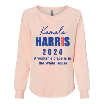 Kamala Harris A Womans Place Is In The White House Womens California Wash Sweatshirt