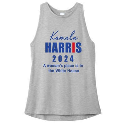 Kamala Harris A Womans Place Is In The White House Ladies PosiCharge Tri-Blend Wicking Tank