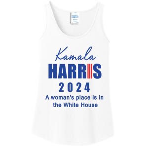 Kamala Harris A Womans Place Is In The White House Ladies Essential Tank