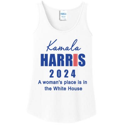 Kamala Harris A Womans Place Is In The White House Ladies Essential Tank