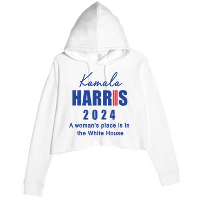 Kamala Harris A Womans Place Is In The White House Crop Fleece Hoodie