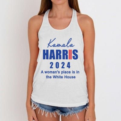 Kamala Harris A Womans Place Is In The White House Women's Knotted Racerback Tank