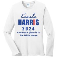 Kamala Harris A Womans Place Is In The White House Ladies Long Sleeve Shirt