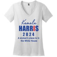 Kamala Harris A Womans Place Is In The White House Women's V-Neck T-Shirt