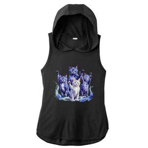 Kamala Harris Blue Cats Wave Funny For Cat Owners Ladies PosiCharge Tri-Blend Wicking Draft Hoodie Tank