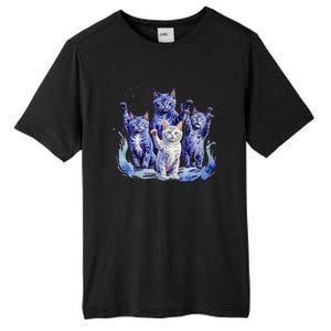 Kamala Harris Blue Cats Wave Funny For Cat Owners Tall Fusion ChromaSoft Performance T-Shirt