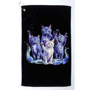 Kamala Harris Blue Cats Wave Funny For Cat Owners Platinum Collection Golf Towel