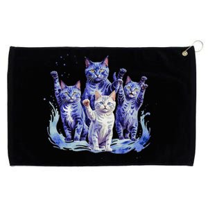 Kamala Harris Blue Cats Wave Funny For Cat Owners Grommeted Golf Towel