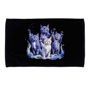 Kamala Harris Blue Cats Wave Funny For Cat Owners Microfiber Hand Towel