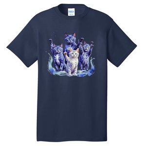 Kamala Harris Blue Cats Wave Funny For Cat Owners Tall T-Shirt