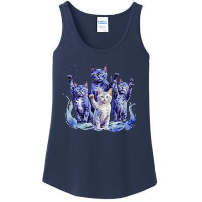 Kamala Harris Blue Cats Wave Funny For Cat Owners Ladies Essential Tank