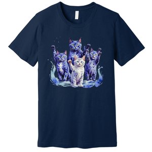 Kamala Harris Blue Cats Wave Funny For Cat Owners Premium T-Shirt