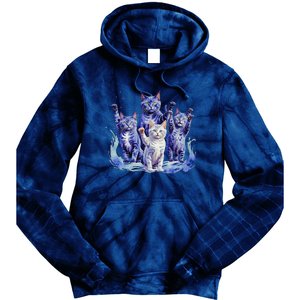 Kamala Harris Blue Cats Wave Funny For Cat Owners Tie Dye Hoodie