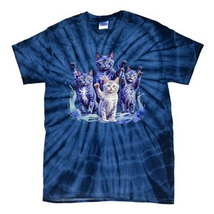 Kamala Harris Blue Cats Wave Funny For Cat Owners Tie-Dye T-Shirt