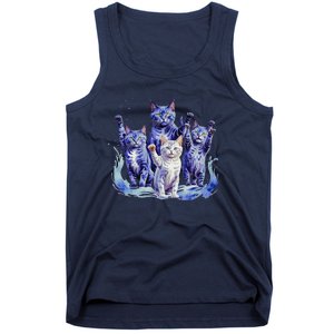 Kamala Harris Blue Cats Wave Funny For Cat Owners Tank Top