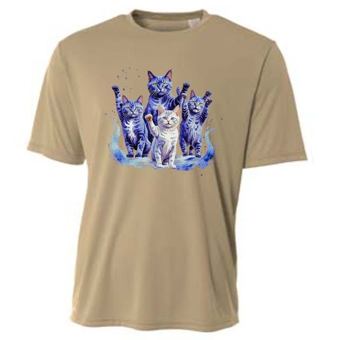 Kamala Harris Blue Cats Wave Funny For Cat Owners Cooling Performance Crew T-Shirt