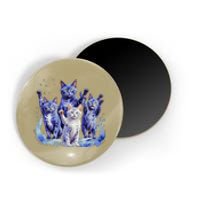 Kamala Harris Blue Cats Wave Funny For Cat Owners Magnet