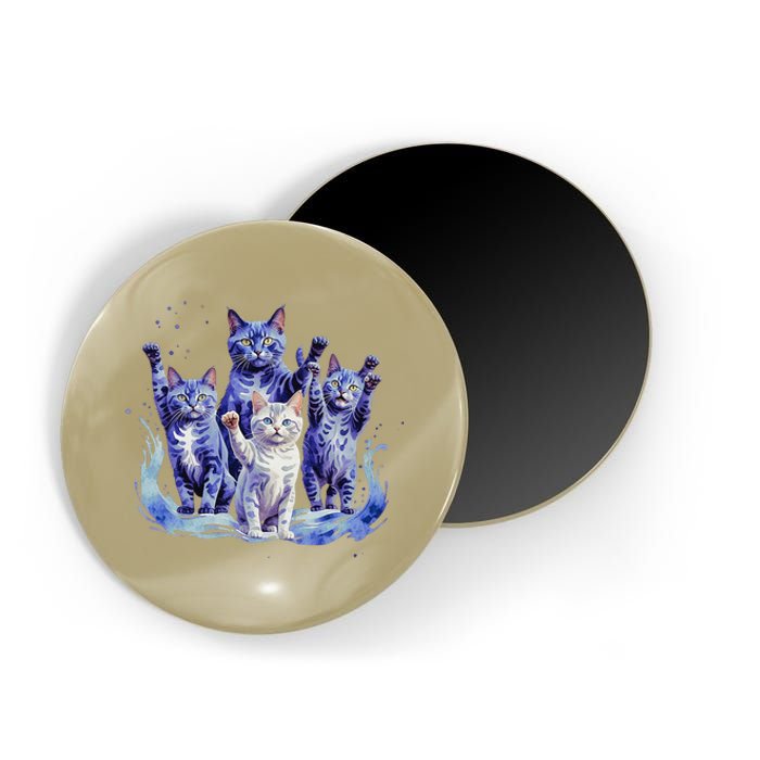 Kamala Harris Blue Cats Wave Funny For Cat Owners Magnet