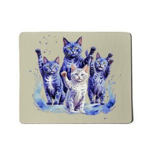 Kamala Harris Blue Cats Wave Funny For Cat Owners Mousepad