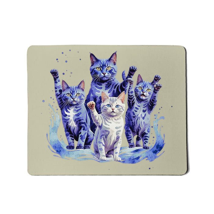 Kamala Harris Blue Cats Wave Funny For Cat Owners Mousepad