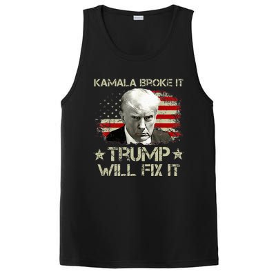 Kamala Harris Broke It Trump Will Fix It Usa Flag Trump Cool PosiCharge Competitor Tank