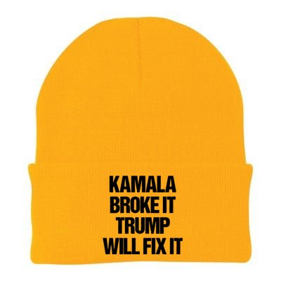 Kamala Harris Broke It Trump Will Fix It Knit Cap Winter Beanie