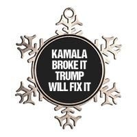 Kamala Harris Broke It Trump Will Fix It Metallic Star Ornament