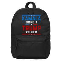 Kamala Harris Broke It Trump Will Fix It 2024 16 in Basic Backpack