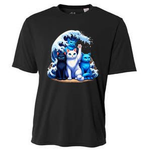 Kamala Harris Blue Cats Wave Cat Owners Cat Lovers Kamala Cooling Performance Crew T-Shirt