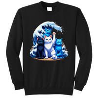 Kamala Harris Blue Cats Wave Cat Owners Cat Lovers Kamala Tall Sweatshirt