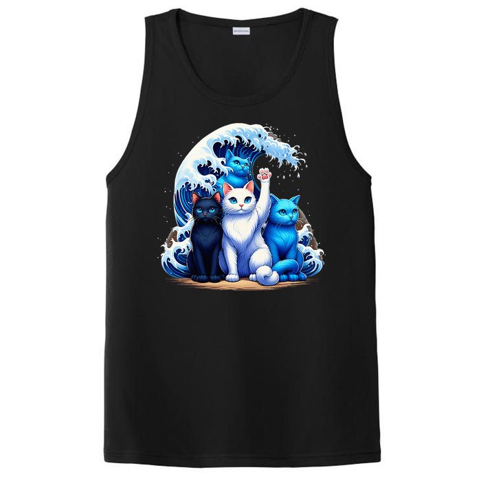 Kamala Harris Blue Cats Wave Cat Owners Cat Lovers Kamala PosiCharge Competitor Tank