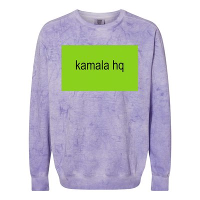 Kamala Hq Brat Meme Funny Adult Colorblast Crewneck Sweatshirt