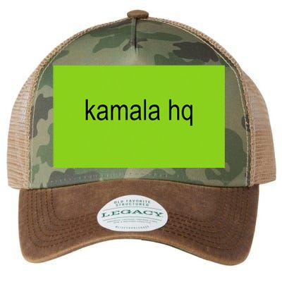 Kamala Hq Brat Meme Funny Adult Legacy Tie Dye Trucker Hat