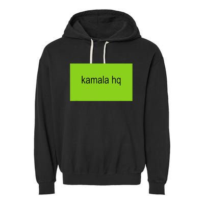 Kamala Hq Brat Meme Funny Adult Garment-Dyed Fleece Hoodie