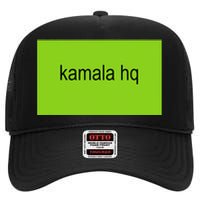 Kamala Hq Brat Meme Funny Adult High Crown Mesh Back Trucker Hat