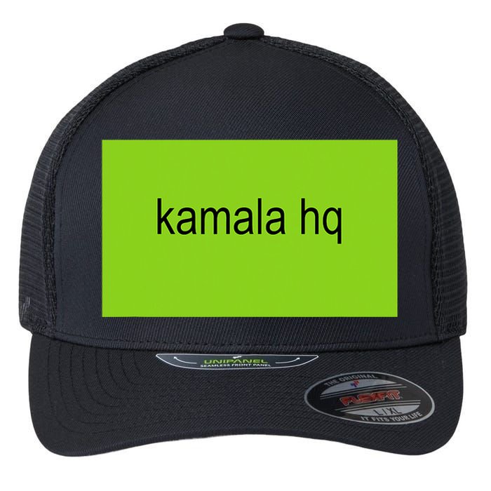 Kamala Hq Brat Meme Funny Adult Flexfit Unipanel Trucker Cap