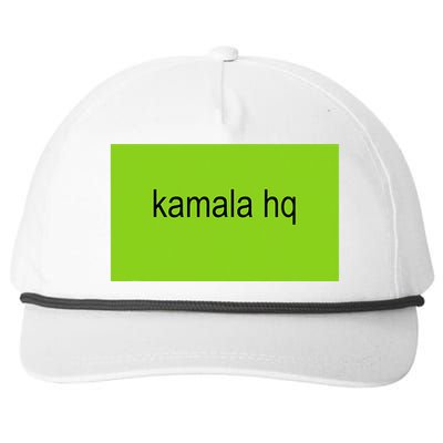 Kamala Hq Brat Meme Funny Adult Snapback Five-Panel Rope Hat