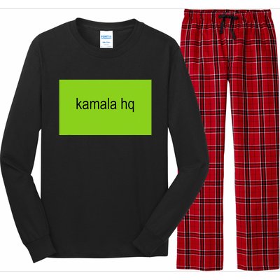 Kamala Hq Brat Meme Funny Adult Long Sleeve Pajama Set