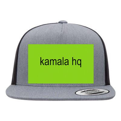 Kamala Hq Brat Meme Funny Adult Flat Bill Trucker Hat